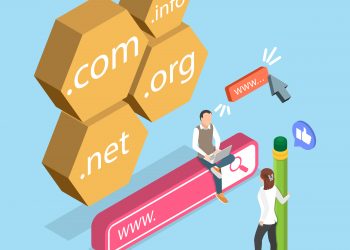 3D Isometric Flat Vector Illustration of Internet Technology, Idea Of Registering A Domain